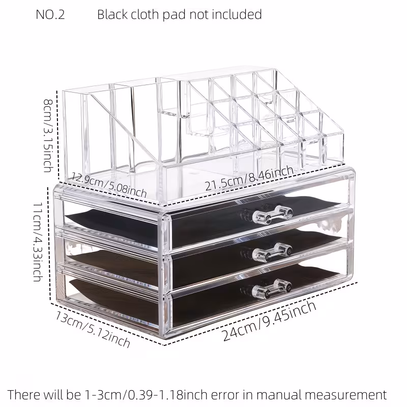 Transparenter Kunststoff-Make-up-Organizer mit Schubladen